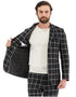 Mens Plaid Suits - Windowpane Pattern With Vest -Business Suit Black