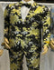 Black and Gold and Sliver Prom Suit - Paisley Floral Tuxedo Suit With Matching Bowtie - Paisley Pattern