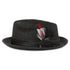 Castor Crushable Straw Hat Fedora in Black