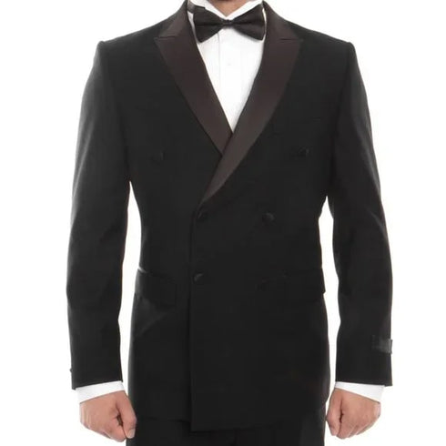 Double Breasted Black Mens Tuxedo by Bryan Michaels