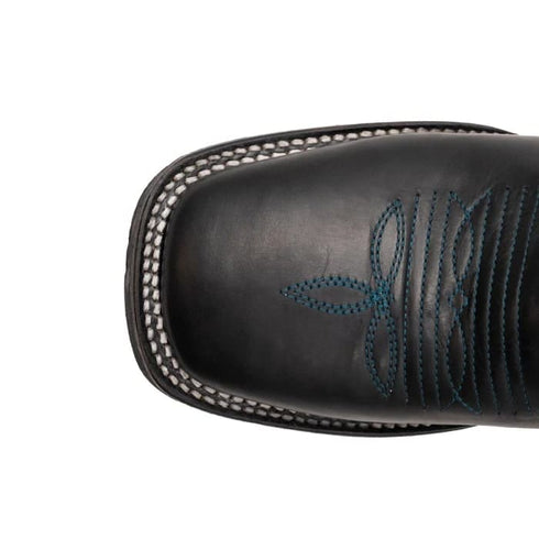 Ferinni Boot - Mens Dress Cowboy Boot  - Ferrini Men's Maverick Leather Boots Handcrafted - Black in  Black Color