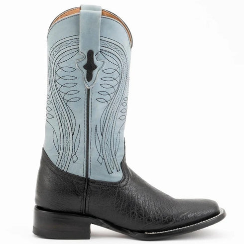 Ferinni Boot - Mens Dress Cowboy Boot  - Ferrini Men's Morgan Smooth Ostrich Square Toe Boots Handcrafted - Black