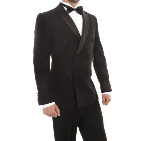 Double Breasted Black Mens Tuxedo by Bryan Michaels