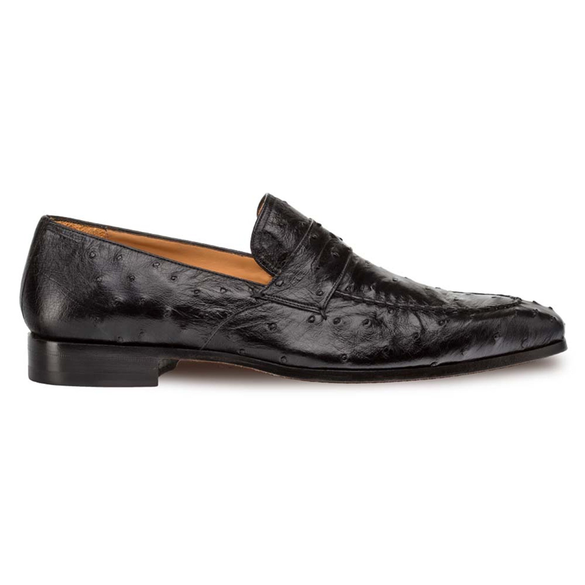 MEZLAN Mens Black Leather Loafers Genuine Exotic Ostrich Size 9.5M Mezlan Men Loafer - Etsy main image 2