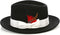 Gangster 100% Australian Wool Crushable Mens Fedora Hat - Removable Feather Gangster  Black/White Mens Fedora Hat
