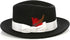 Gangster 100% Australian Wool Crushable Mens Fedora Hat - Removable Feather Gangster  Black/White Mens Fedora Hat