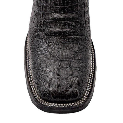 Ferinni Boot - Mens Dress Cowboy Boot  - Ferrini Stampede Men's Print Crocodile Boots Handcrafted Black  in Black