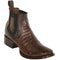 Los Altos Boots - Mens Dress Cowboy Boot - Low Priced Short Square Toe Caiman Boots Brown- in Brown