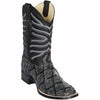 Los Altos Boots - Mens Dress Cowboy Boot - Low Priced  Pirarucu Fish Grey Glossy Square Toe Boots - Grey Glossy