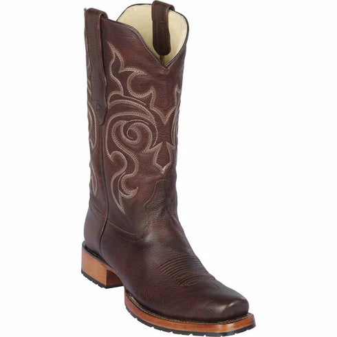 Los Altos Boots - Mens Dress Cowboy Boot - Low Priced Walnut Brown Square Toe Cowboy Boots- in Brown