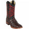 Los Altos Boots - Mens Dress Cowboy Boot - Low Priced Black Cherry Pirarucu Boots- in Black   Cherry