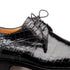 Men's Genuine Alligator Black  Derby Lace-Up Shoes By Mezlan Made In Spain Brand