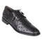 Los Altos Black Full Quill Ostrich Cap Toe Men’s Lace Up Shoes