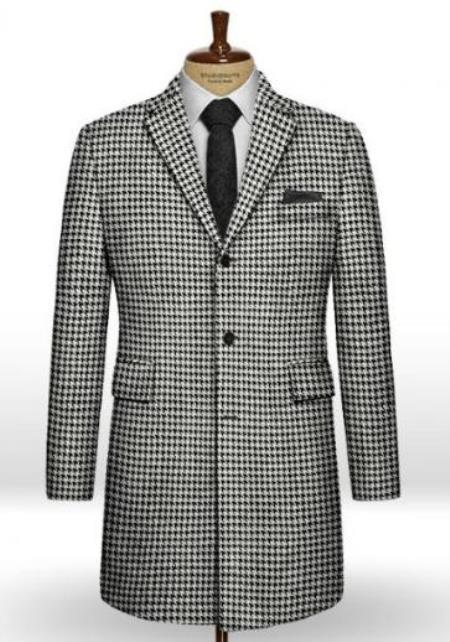 Houndstooth Overcoat - Houndstooth Topcoat - Houndstooth Checker Car Coat