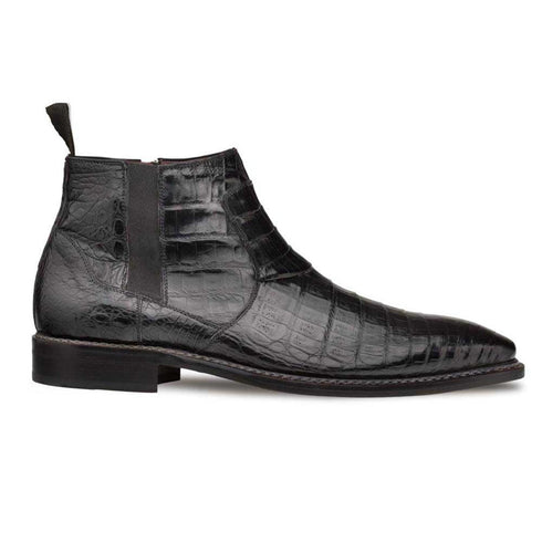 Blackmore Black Genuine Crocodile Plain Toe Mens Boot By Mezlan Made In Spain Brand