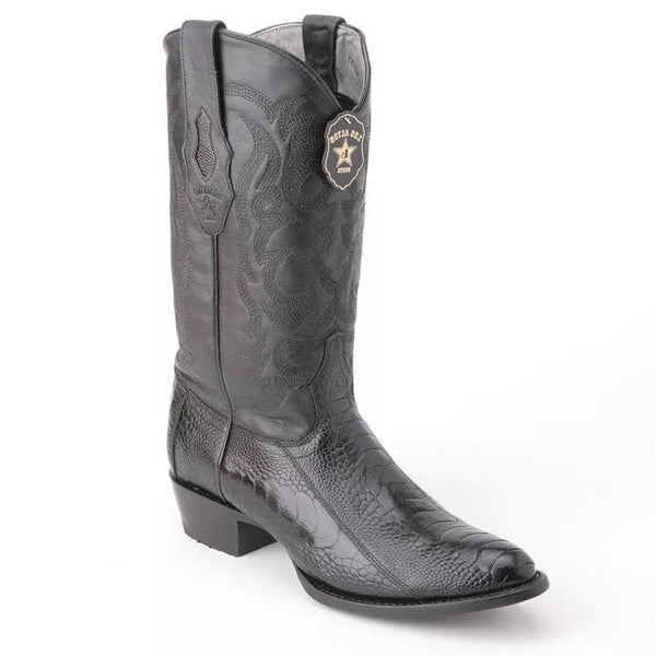 Los Altos Black Western Boots Genuine Ostrich Skin