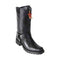 Los Altos Ostrich Leg Black Men’s Biker Boots