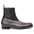 Musico Dark Grey/Black Calfskin with Contrast-Braided Sole Dress Zip Boots By Mezlan Made In Spain Brand