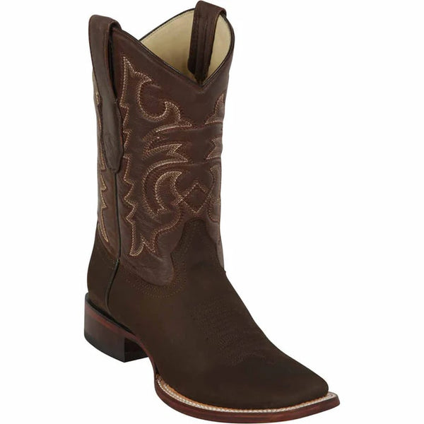 Los Altos Boots - Mens Dress Cowboy Boot - Low Priced Brown Cowboy Boots Square Toe- in Brown