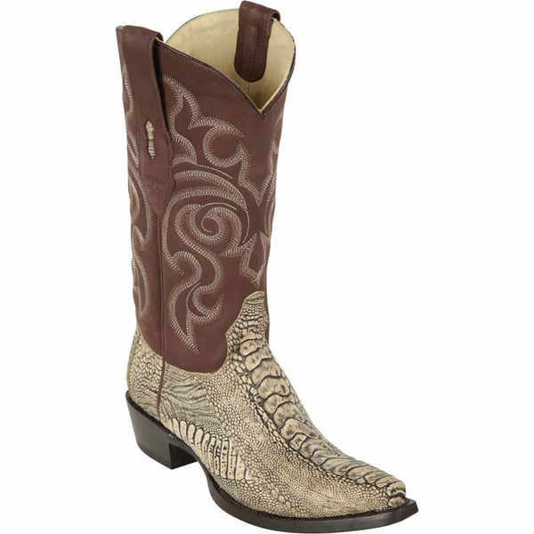 Los Altos Boots - Mens Dress Cowboy Boot - Low Priced Ostrich Leg Cowboy Boots Oryx- in Oryx