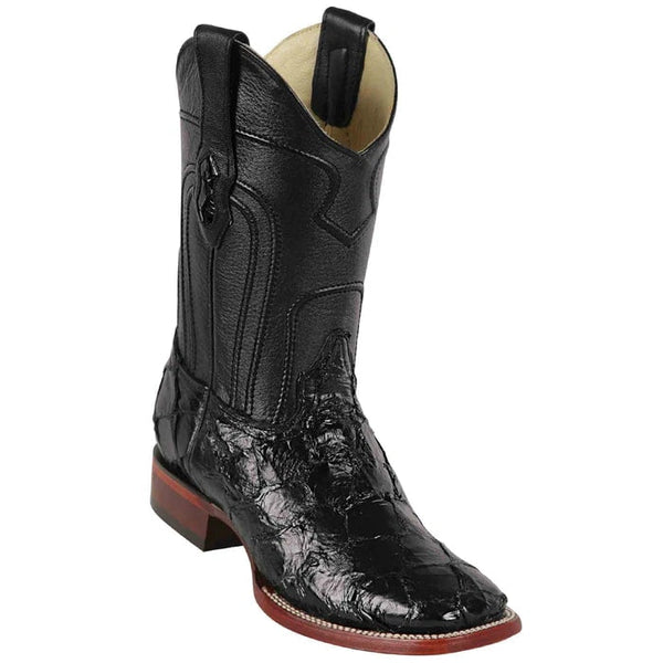 Los Altos Boots - Mens Dress Cowboy Boot - Low Priced Sanded Black Lizard Cowboy Boots- in Black