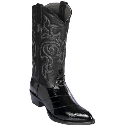 Los Altos Boots - Mens Dress Cowboy Boot - Low Priced Black Eel Cowboy Boots - in Black