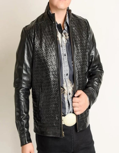 Original Hand-Braided Fine Black Leather Jacket