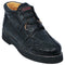 Los Altos Casual Black Full Ostrich Skin Sneakers