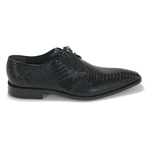 Los Altos Black Genuine Teju Lizard Oxfords