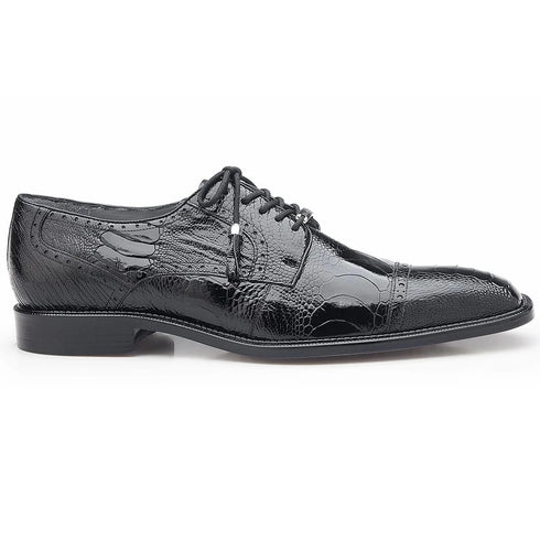 Belvedere Batta Men's Black Genuine Ostrich Oxfords