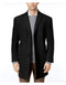 Wool men's Car Coat Mid Length Three quarter length coat Black Long Jacket