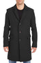 Men's Black Four Button Cuffs Wool Fabric Big And Tall Men's Peacoat