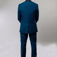 Bryan Michaels Slim Fit 3-PC Tuxedo, Blue w/ Black Pants