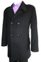 Dark color black Blend Double Breasted 6 Button Designer men's Wool Peacoat Sale