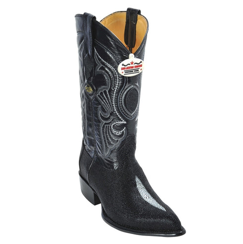 Los Altos Men's Exquisite Black Genuine Single Stone Stingray Boots