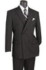Mens Black Double Breasted Suit  - Mens Classic Double Breasted Poplin Suit in Black