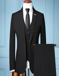 Three Pieces Groom Tuxedos Groomsmen Best Man Suit Wedding Men