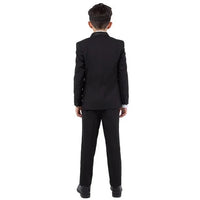 New Perry Ellis Boys Black Tuxedo Set, Solid 5-Piece Black Shawl Collar