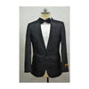 Black Two Toned Paisley Floral Blazer Tuxedo Dinner