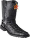 Men's Biker Design Genuine Leather Caiman Tail Western Boots with Industrial Sole