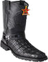 Men's Biker Design Genuine Leather Caiman Tail Western Boots with Industrial Sole