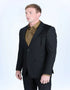 Men's Western Black Suit Sport Coat with Suede Yokes and Elbow Patches