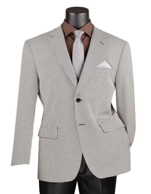 Mens Sport Coat Houndstooth Vinci Black and White Suit