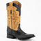 Ferinni Boot - Mens Dress Cowboy Boot  - Ferrini Men's Nash Ostrich Leg Boots Handcrafted - Black  in Black Color