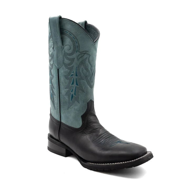 Ferinni Boot - Mens Dress Cowboy Boot  - Ferrini Men's Maverick Leather Boots Handcrafted - Black in  Black Color