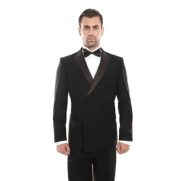 Double Breasted Black Mens Tuxedo by Bryan Michaels