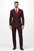 Black and Red Pinstripe Double breasted Suit - 100% Wool Modern Fit Side Vents by Statement brand