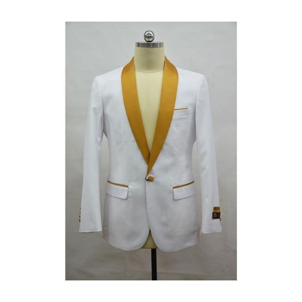 Blazer White Gold Tuxedo Dinner Jacket Two Toned