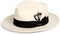 Gangster 100% Austrailian Wool Crushable Mens Fedora Hat - Removable Feather Gangster White/Black Mens Fedora Hat