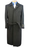 Blue Martini Aero Dark color black Full Length Wool fabric Blend Long men's Dress Topcoat - Winter coat